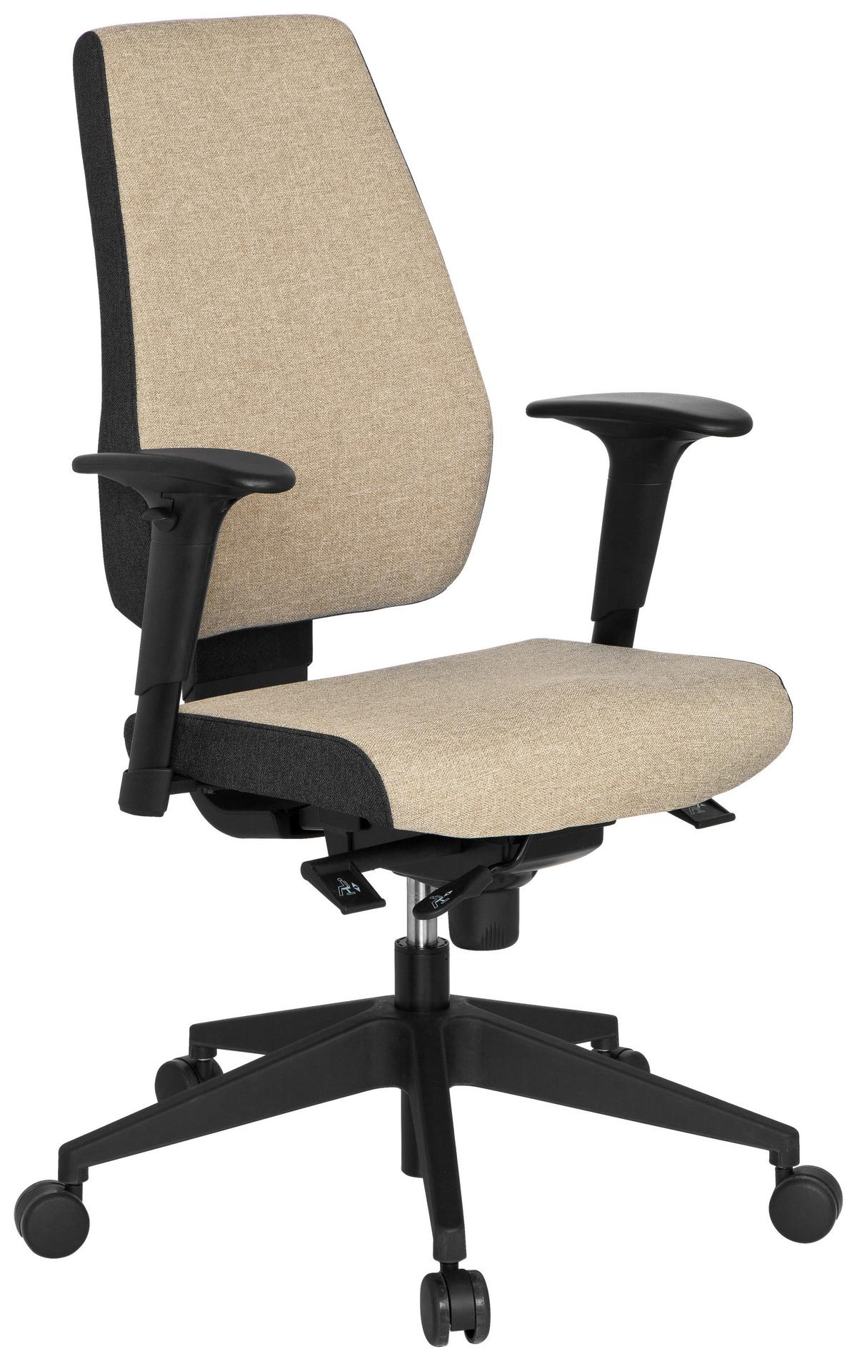 DREHSTUHL PRO-TEC 500 Beige - Dunkelgrau/Beige, MODERN, Kunststoff/Textil (56/123/47cm) - MID.YOU
