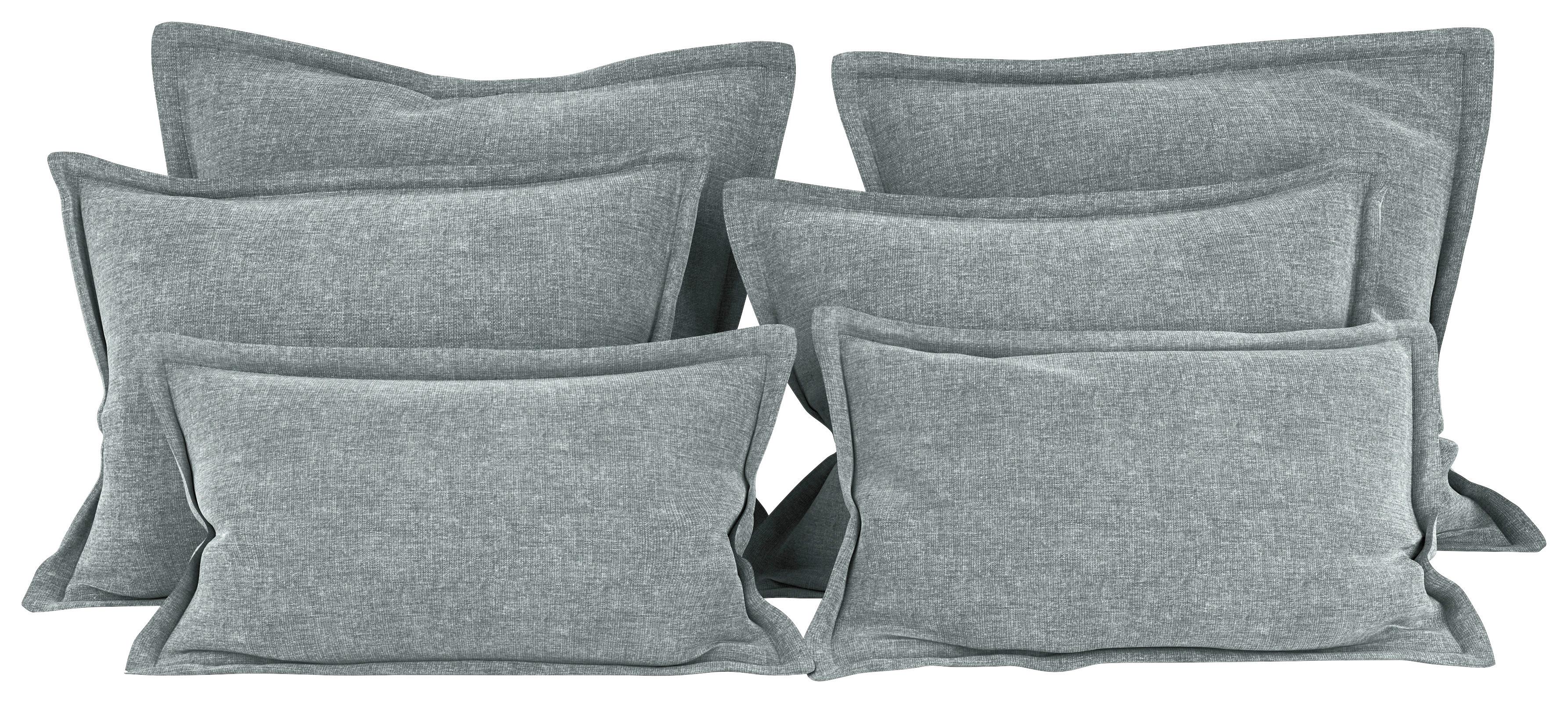 Zierkissenset Chenille Mintfarben 6-teilig - Grau, MODERN, Textil (70-50/60-25/10cm) - MID.YOU