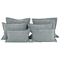 Zierkissenset Chenille Mintfarben 6-teilig - Grau, MODERN, Textil (70-50/60-25/10cm) - MID.YOU