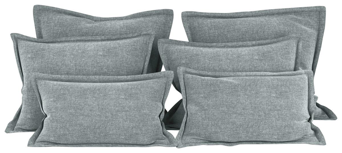 Zierkissenset Chenille Mintfarben 6-teilig - Grau, MODERN, Textil (70-50/60-25/10cm) - MID.YOU