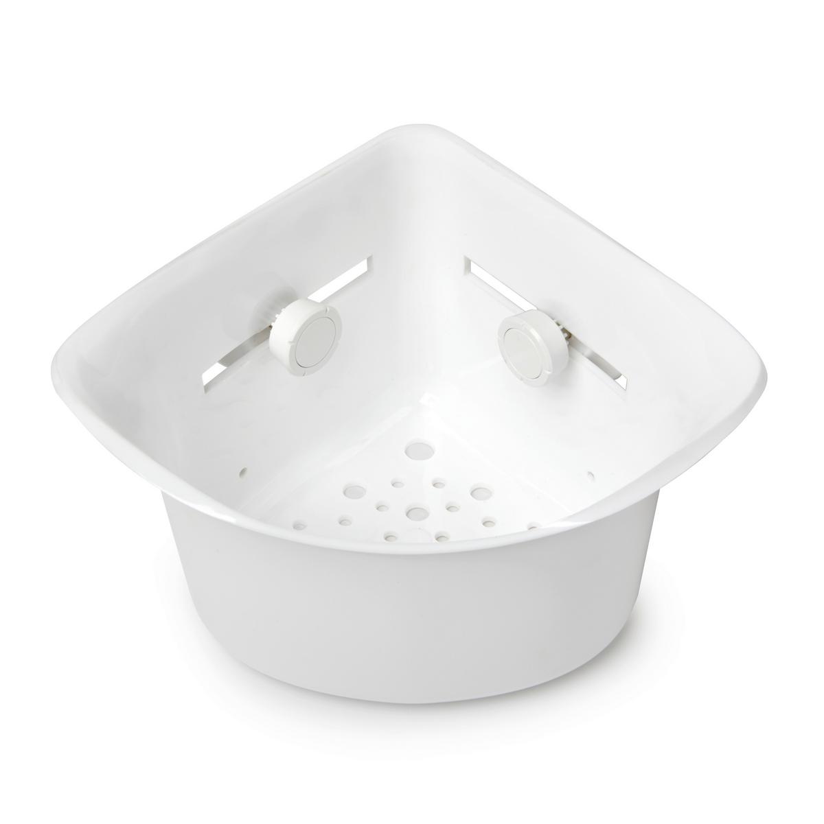 SPRCHOVÝ KOŠ EASY - CORNER - bílá, Moderní, plast (24,8/20/14,35cm) - Premium Living
