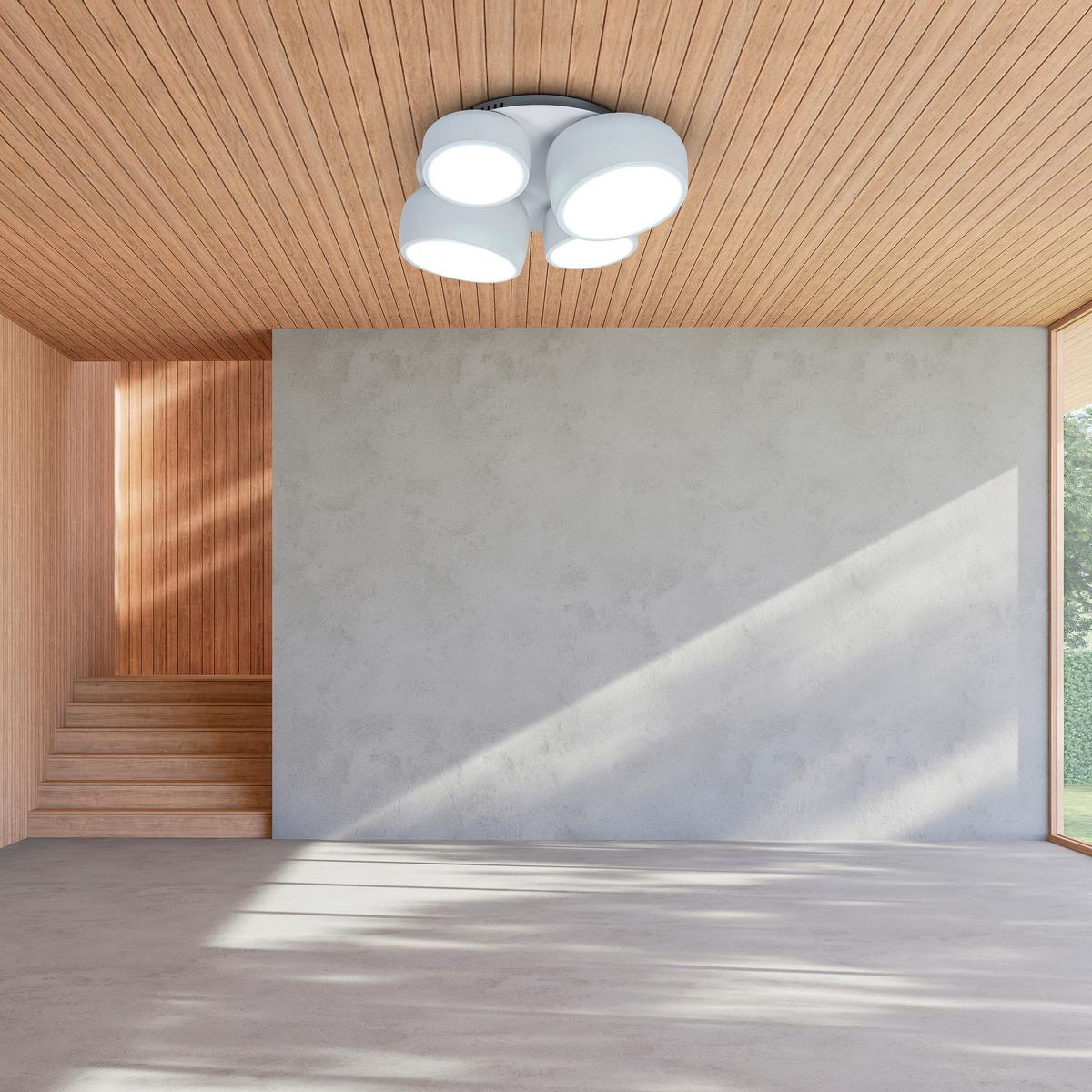 LED-Deckenleuchte Memory-Funktion - Weiß, Design, Kunststoff/Metall (48,1/43,1/15cm) - Näve