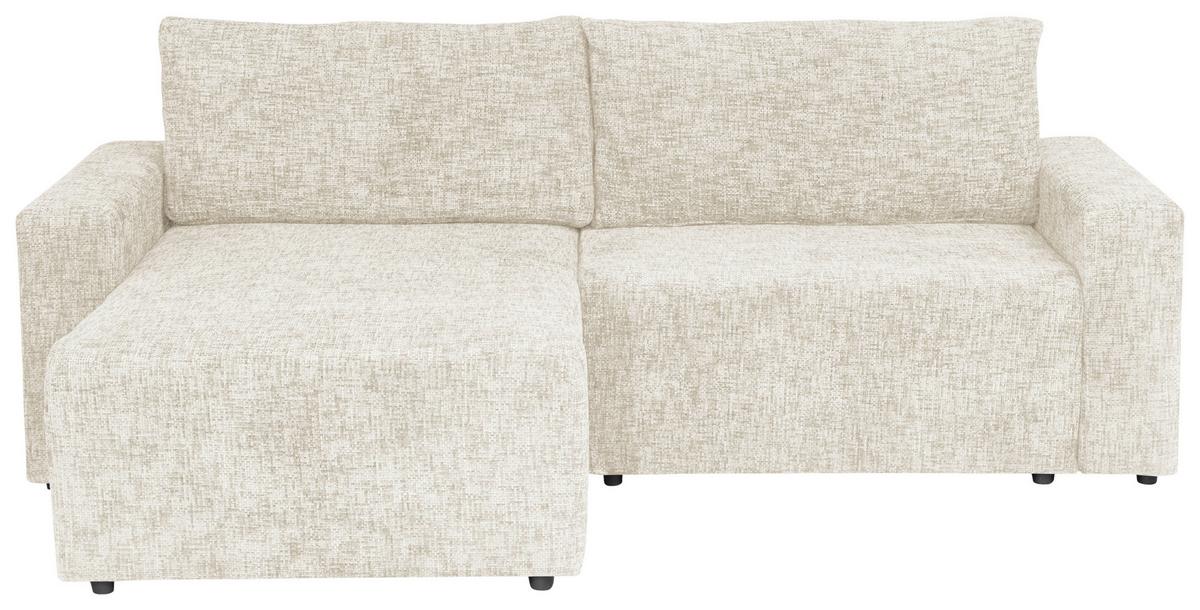 Ecksofa Dallas Struktur Beige 173x258 Cm - Beige/Schwarz, MODERN, Holz/Kunststoff (173/258cm)