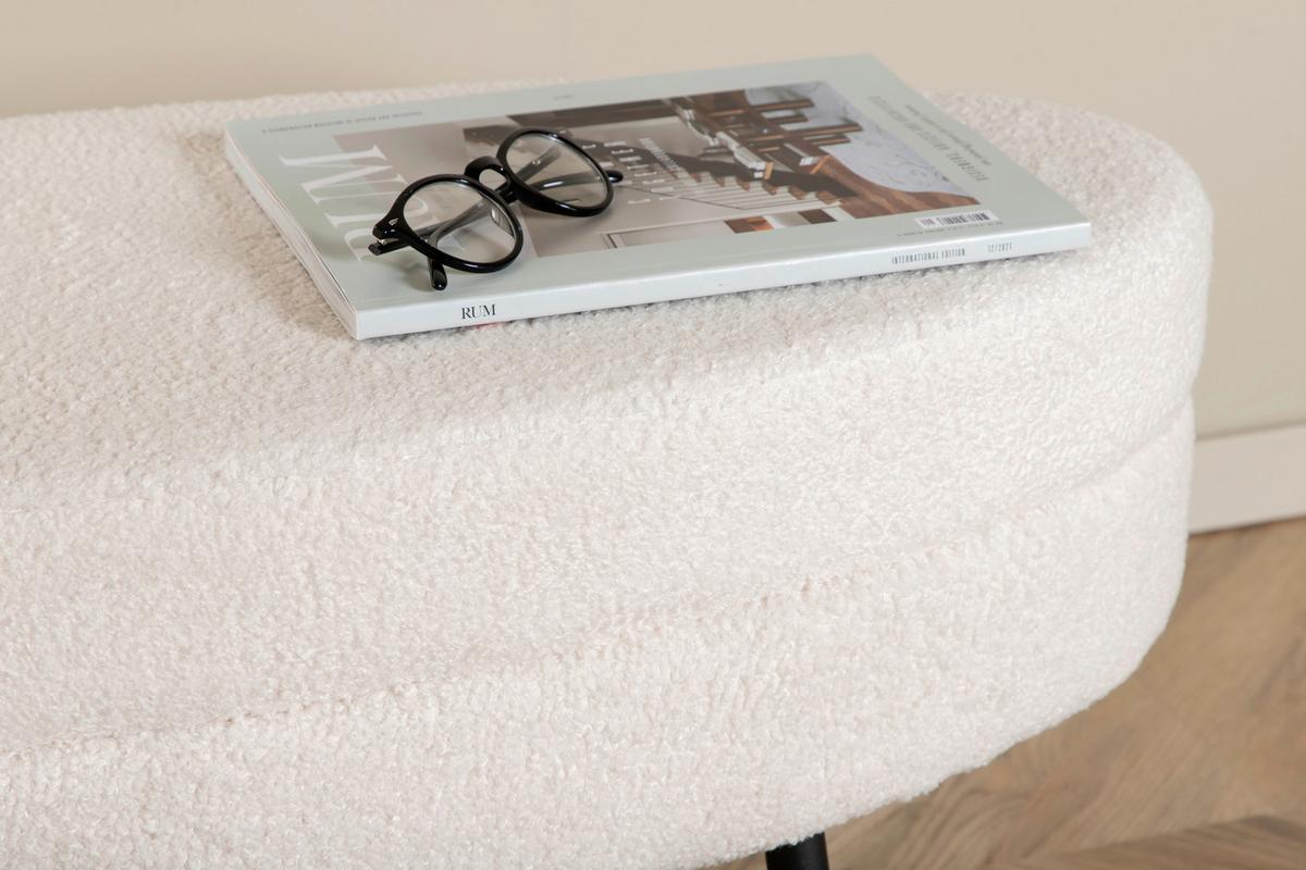 Hockerbank Otto - Schwarz/Weiß, Design, Textil/Metall (100/41/40cm) - Livetastic