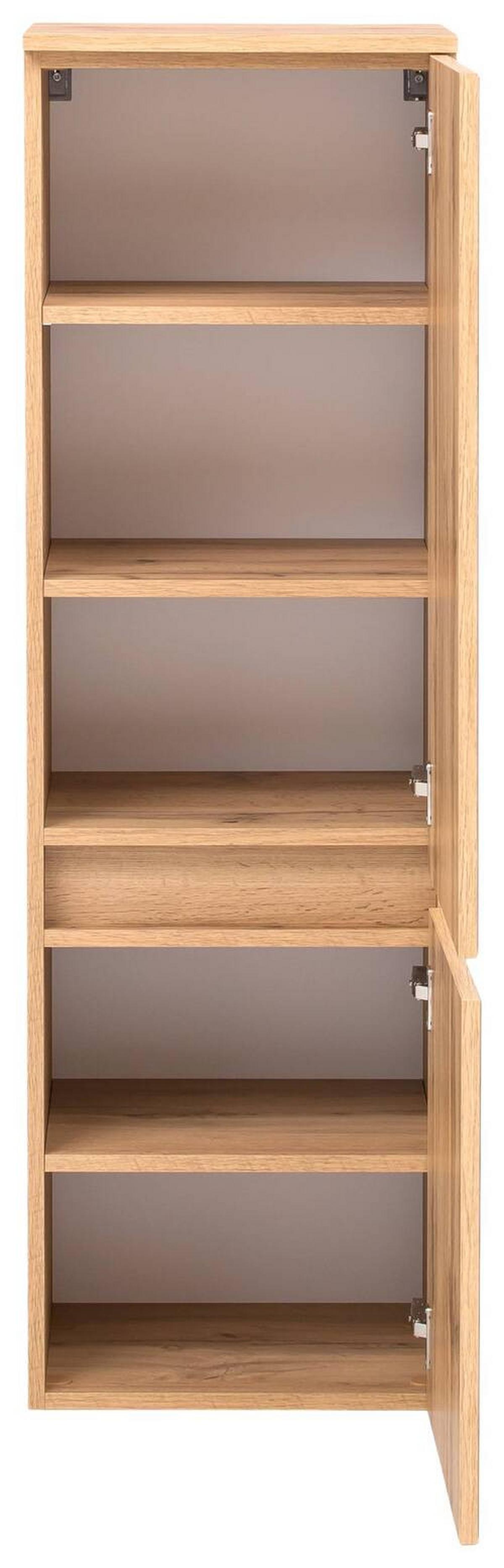 Badmöbel-Set 6-Tlg. inkl. LED Helsinki, Weiß/Eiche - Eichefarben/Weiß, KONVENTIONELL, Glas/Holzwerkstoff (160cm) - Held