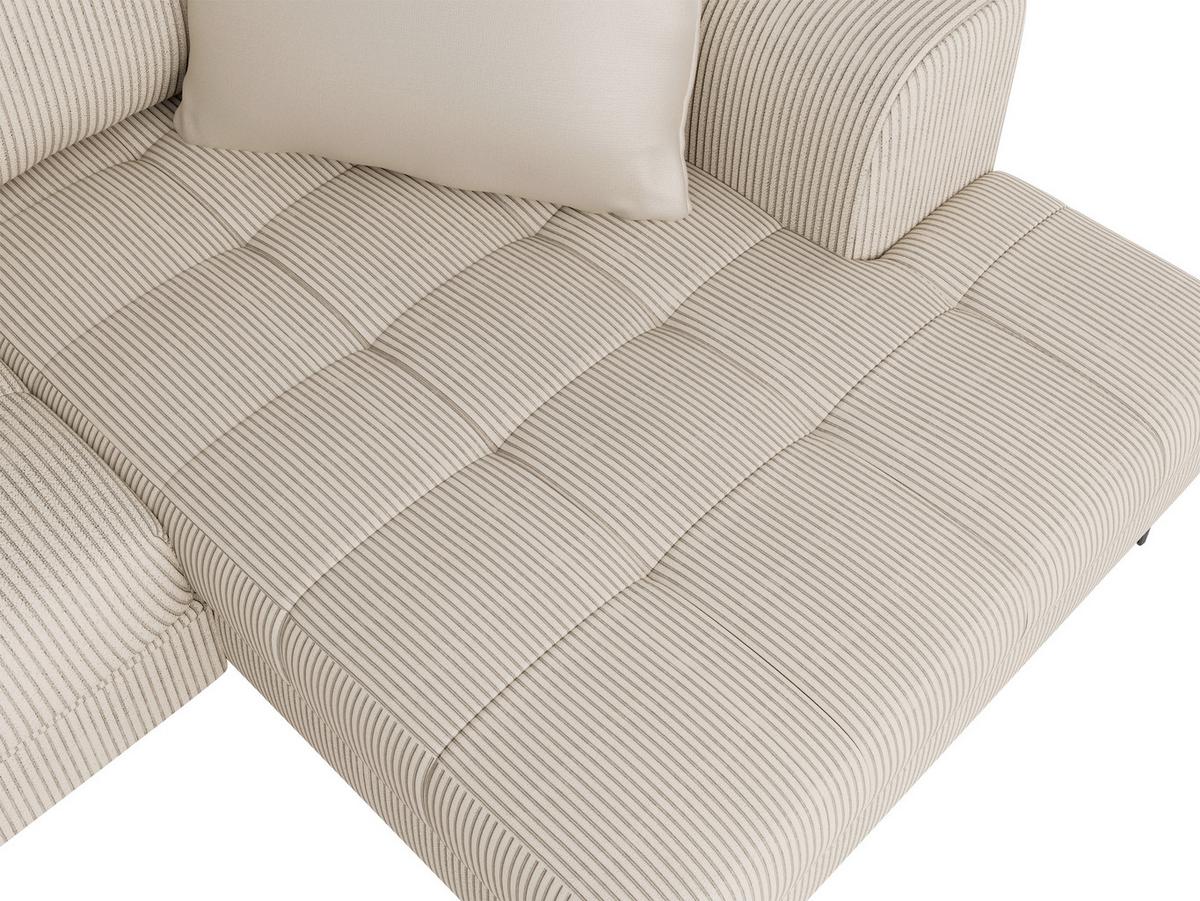 Ecksofa Welle Creme S: 177x276 Cm - Creme/Schwarz, Design, Textil (177/276cm) - MID.YOU