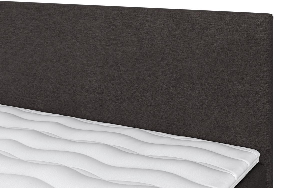 Boxbett Mit Topper Andorra 180x200 Cm Dunkelbraun - Dunkelbraun/Schwarz, MODERN, Holzwerkstoff/Textil (180/200cm) - MID.YOU