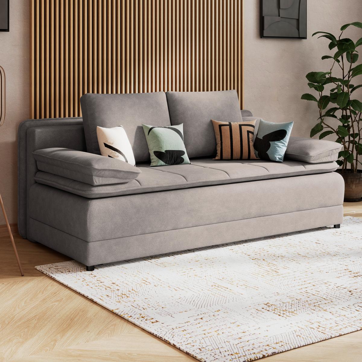 Kanapéágy Alice - taupe, Modern, textil (202/73-92/105cm)