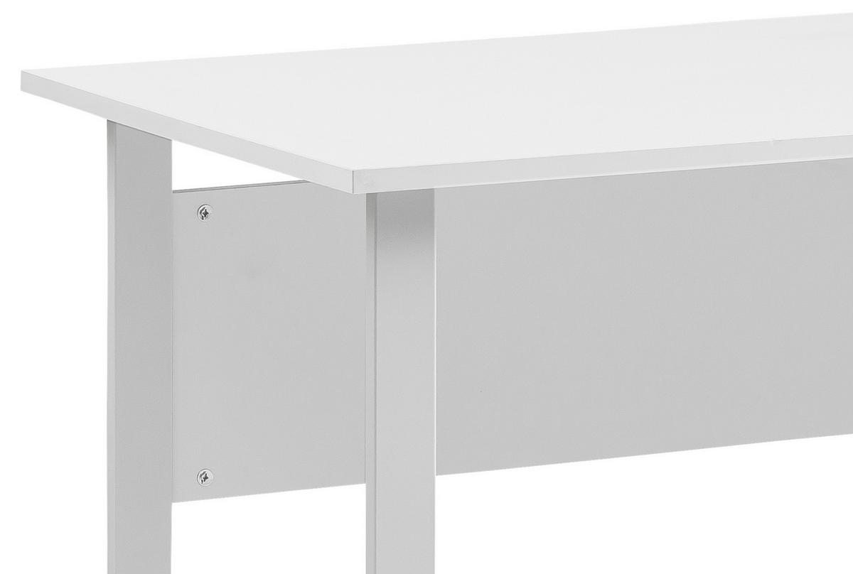 Schreibtisch B 160cm H 73,2cm Serie 1500, Hellgrau - Hellgrau/Alufarben, KONVENTIONELL, Holzwerkstoff/Metall (160/65/73,2cm) - MID.YOU