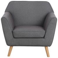 Sessel Lara - Dunkelgrau/Naturfarben, KONVENTIONELL, Holz/Textil (88,5/83/79cm) - P & B