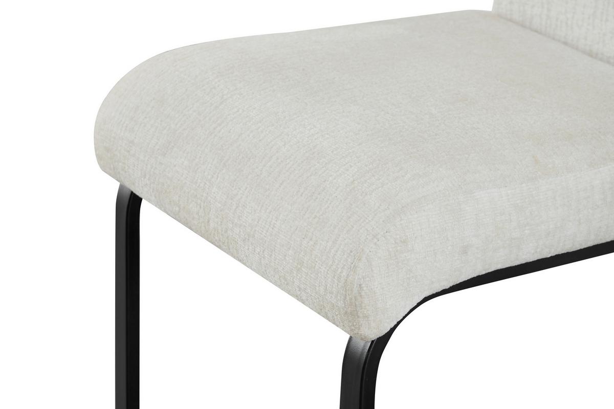 Szánkótalpas Szék Szett Leni - krémszínű/fekete, Modern, textil/fém (43/98/59cm) - MID.YOU