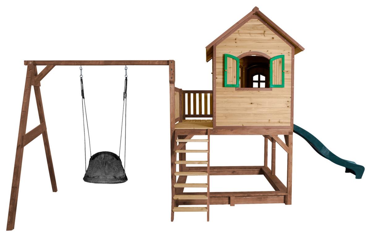 Spielturm A030.158.00 - Braun/Weiß, KONVENTIONELL, Holz (613/291/277cm) - Ambia Garden