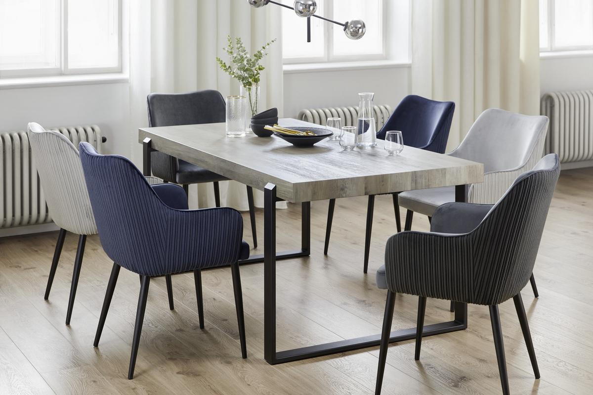 Zamatová stolička Caria sivá - čierna/svetlosivá, Modern, kov/drevo (57/89/60cm) - Bessagi Home