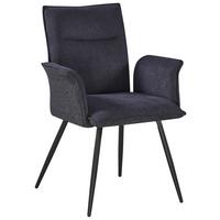 Židle s područkami NOVA - šedá/černá, Moderní, kov/textil (63/88/63cm) - Mömax