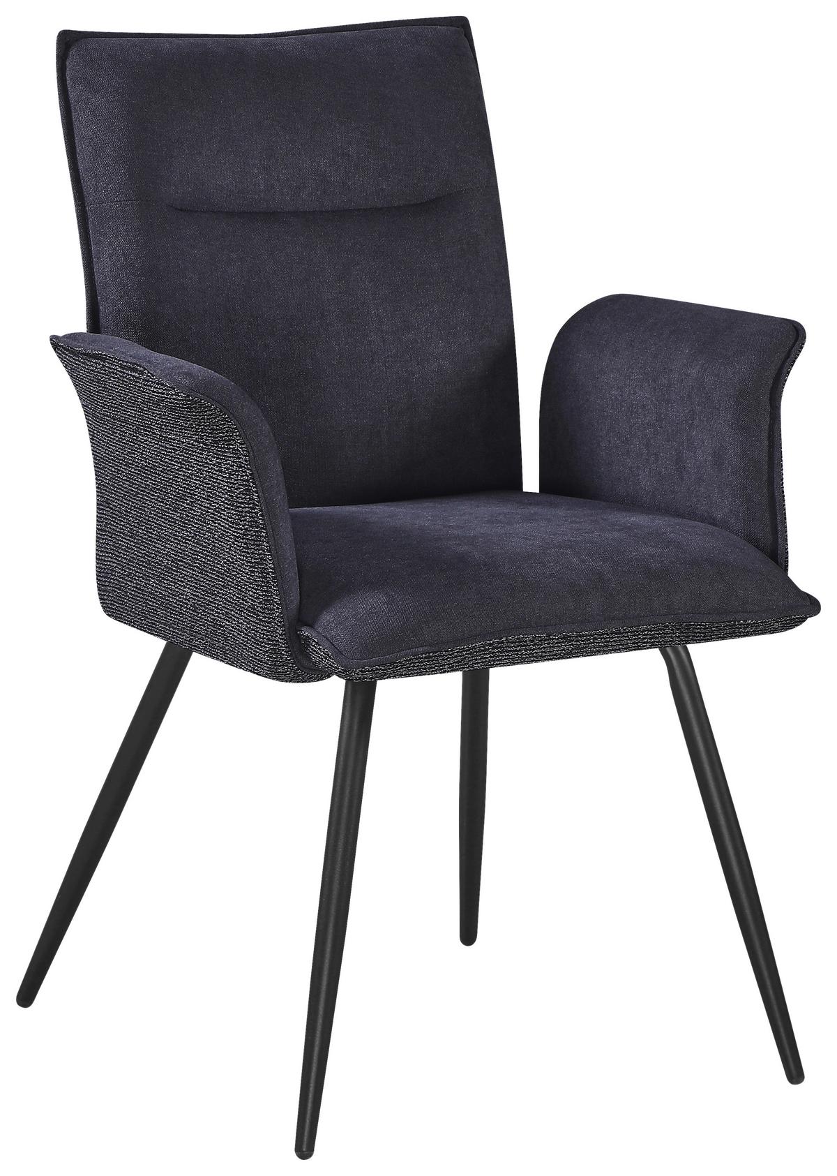 Židle s područkami NOVA - šedá/černá, Moderní, kov/textil (63/88/63cm) - Mömax