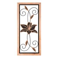 Wanddeko Koman Naturfarben, Schwarz B: 26 Cm - Schwarz/Naturfarben, Basics, Holzwerkstoff/Metall (26/60/2.5cm)