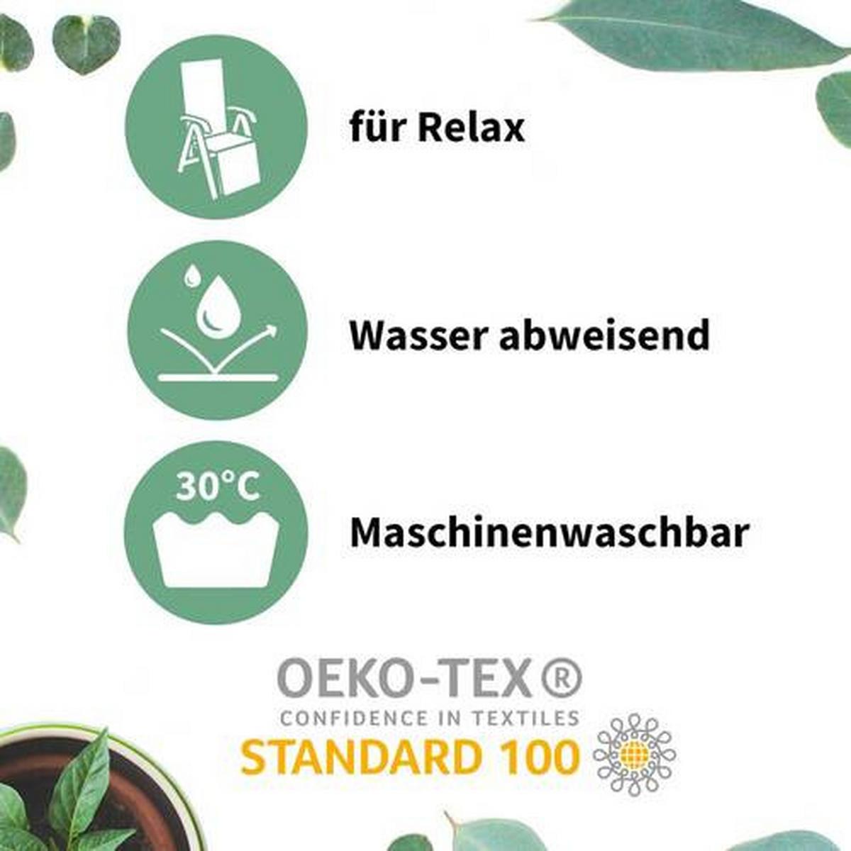 Niederlehner Auflagen 4er-set Belm 100x50x6cm Grau/weiß - Weiß/Grau, Basics, Textil (100/50/6cm) - Gardenson