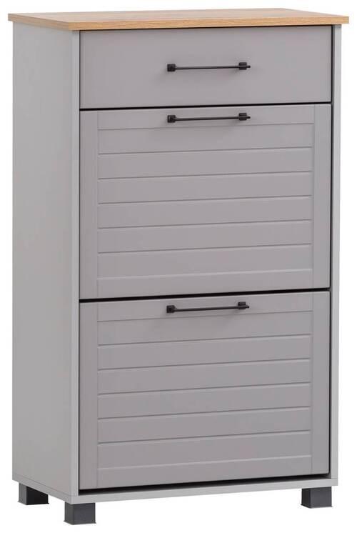 Schuhschrank Jelda Schuhschrank - Platinfarben/Schwarz, Holzwerkstoff (62/102/34,1cm) - MID.YOU