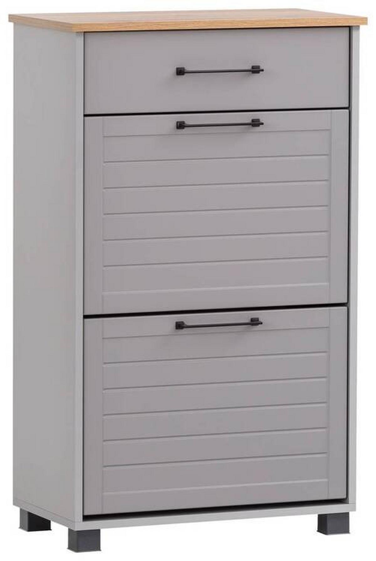 Schuhschrank Jelda Schuhschrank - Platinfarben/Schwarz, Holzwerkstoff (62/102/34,1cm) - MID.YOU