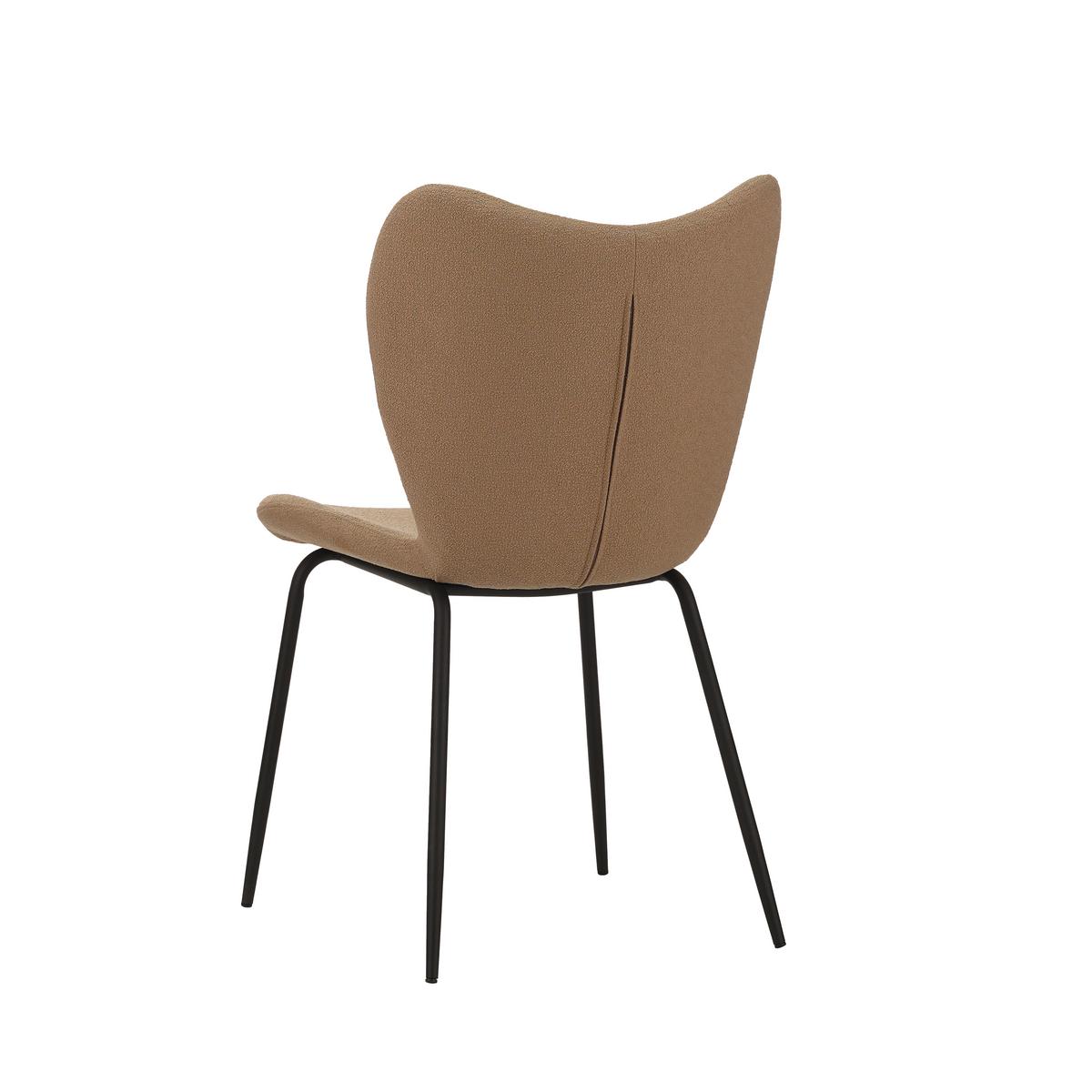 Stuhl-Set Caen Taupe B: 50 cm - Taupe/Schwarz, MODERN, Textil/Metall (50/88,5/42cm) - MID.YOU