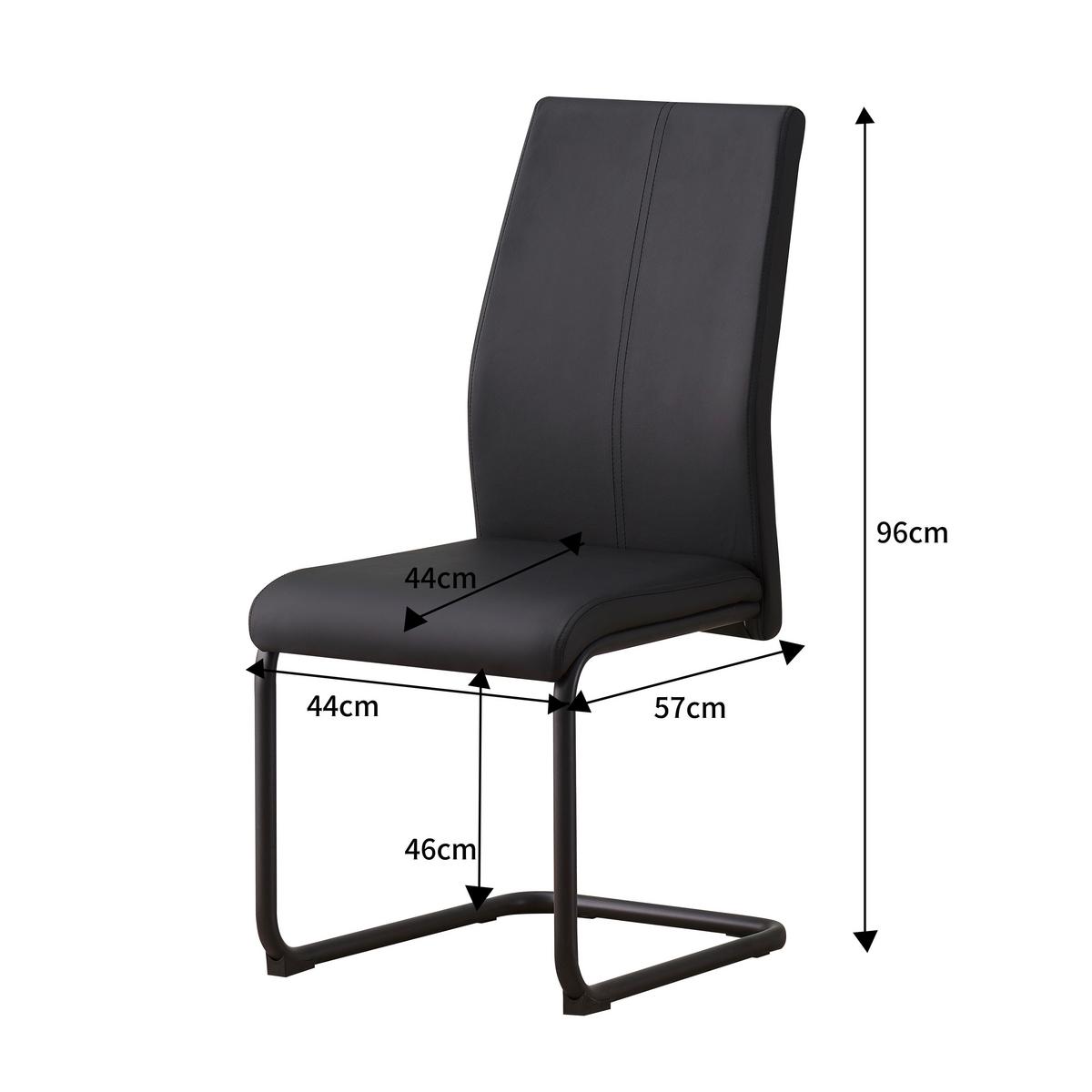 Schwingstuhl Anne Schwarz Lederlook - Schwarz, KONVENTIONELL, Textil/Metall (44/96/57cm)