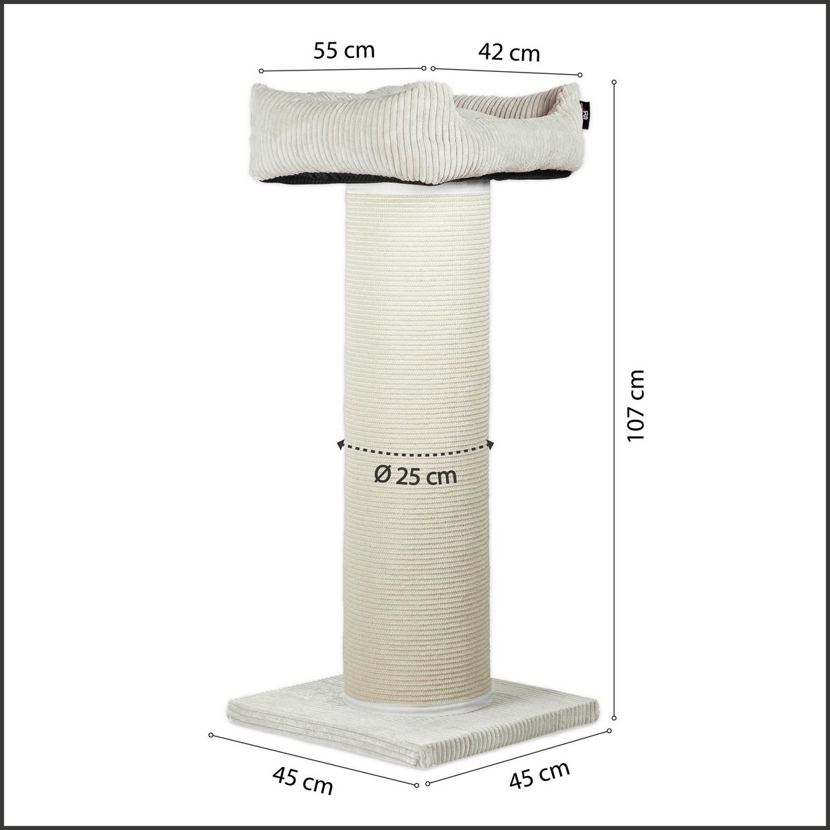 KRATZBAUM CORD BEIGE - Beige, Basics, Naturmaterialien/Holzwerkstoff (55/45/107cm)