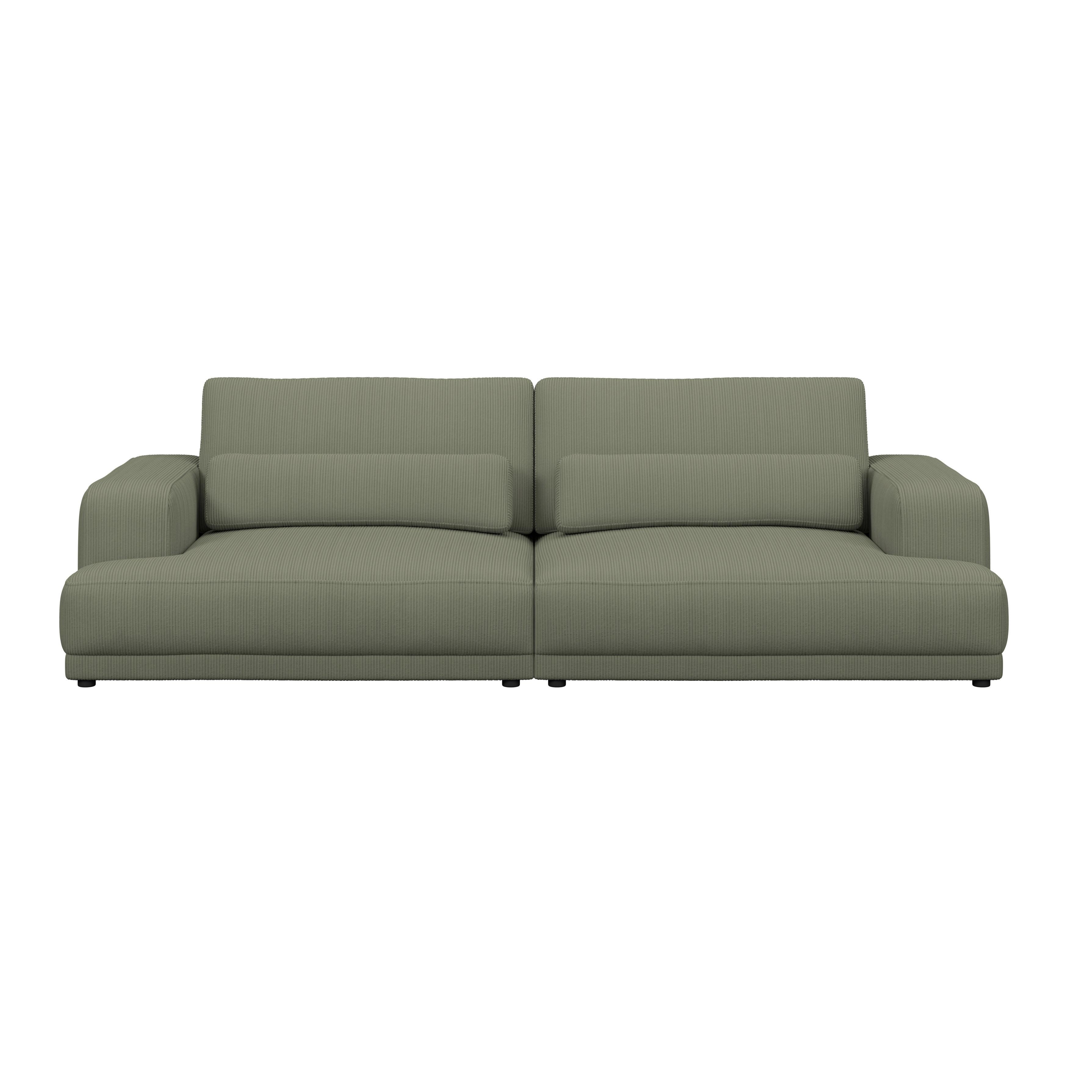 Bigsofa Savona Cord hellgrün, 260x111cm - Hellgrün, Trend, Textil (260/77/111cm) - Luca Bessoni