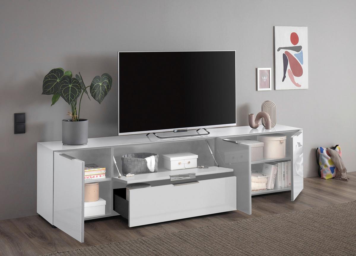 NÍZKA KOMODA SIENA -EXKLUSIV- - čierna/biela, Modern, kov/kompozitné drevo (226/55/40cm) - Mömax