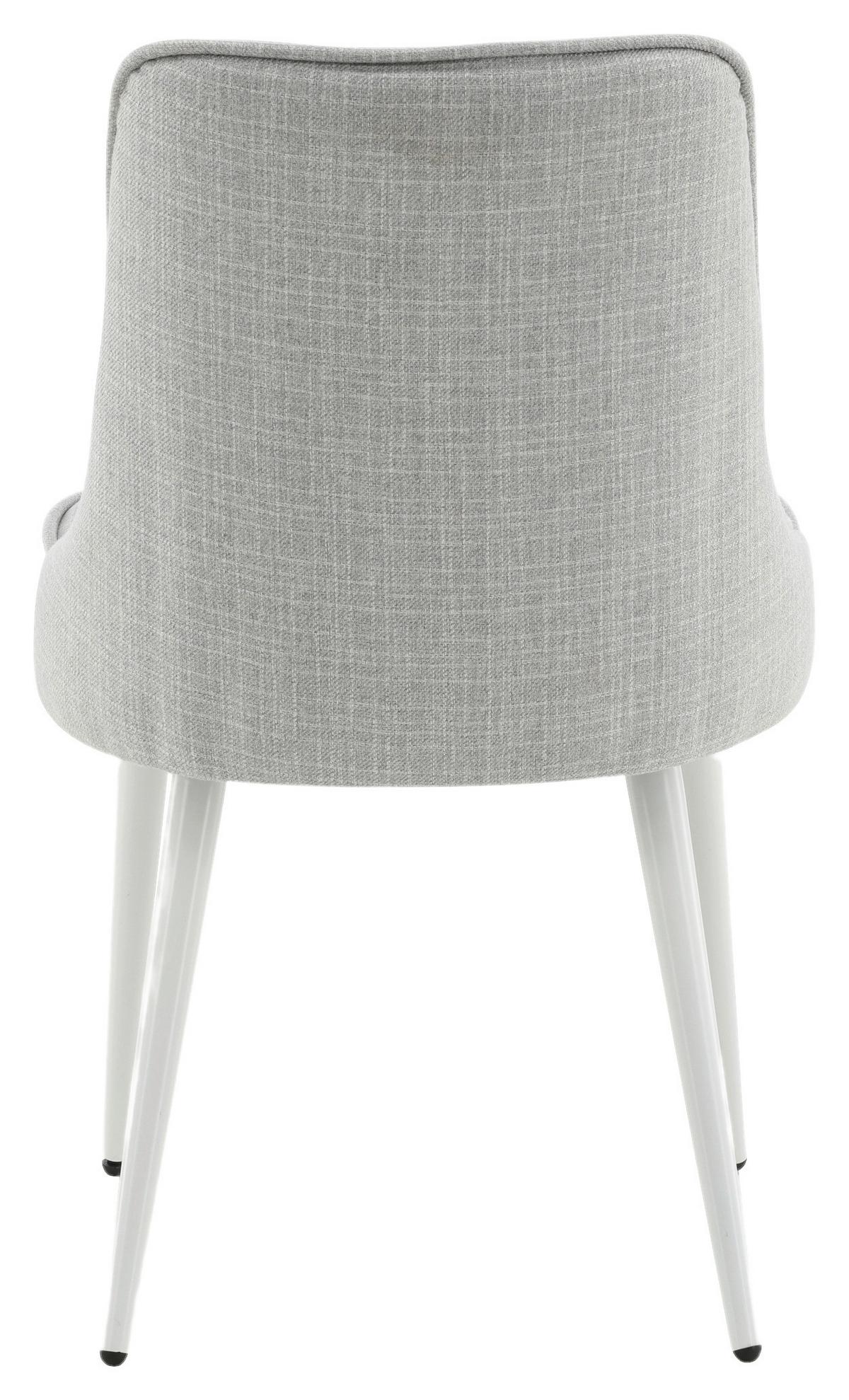 Stuhl-Set Velvet Deluxe - Hellgrau/Weiß, Design, Kunststoff/Textil (50/88.5/66cm) - Livetastic