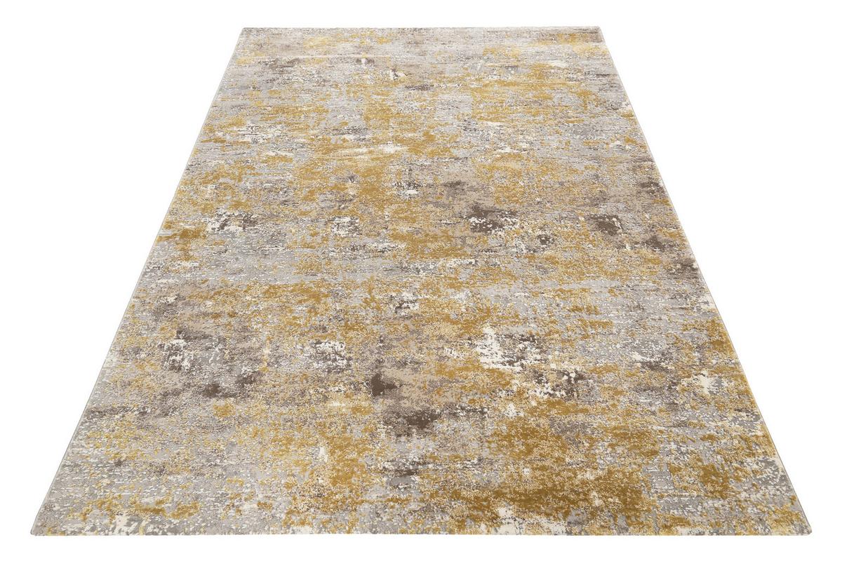 Webteppich Grau/gold, Bxl: Ca. 80x150 Cm - Dunkelgrau/Goldfarben, Design, Textil (80/150cm) - Esprit