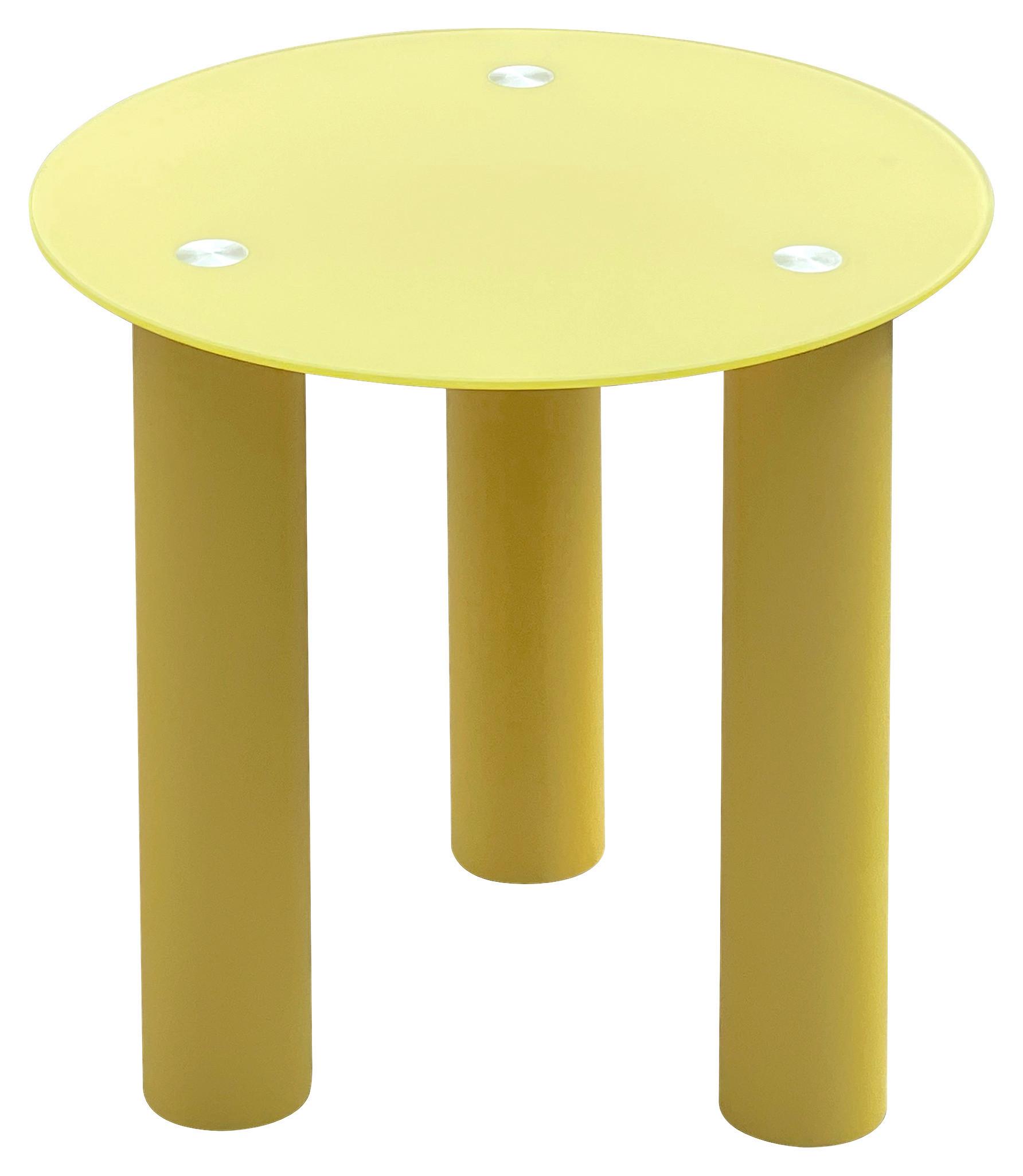 ODKLÁDACÍ STOLEK LARGO -STUDIO- - žlutá, Lifestyle, dřevo/sklo (40/40/40cm) - Premium Living