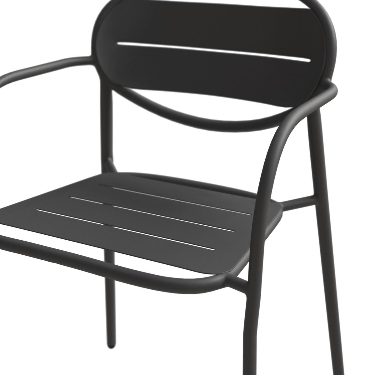 Gartensessel Rom - Anthrazit, MODERN, Metall (57/78/54cm) - Beldano