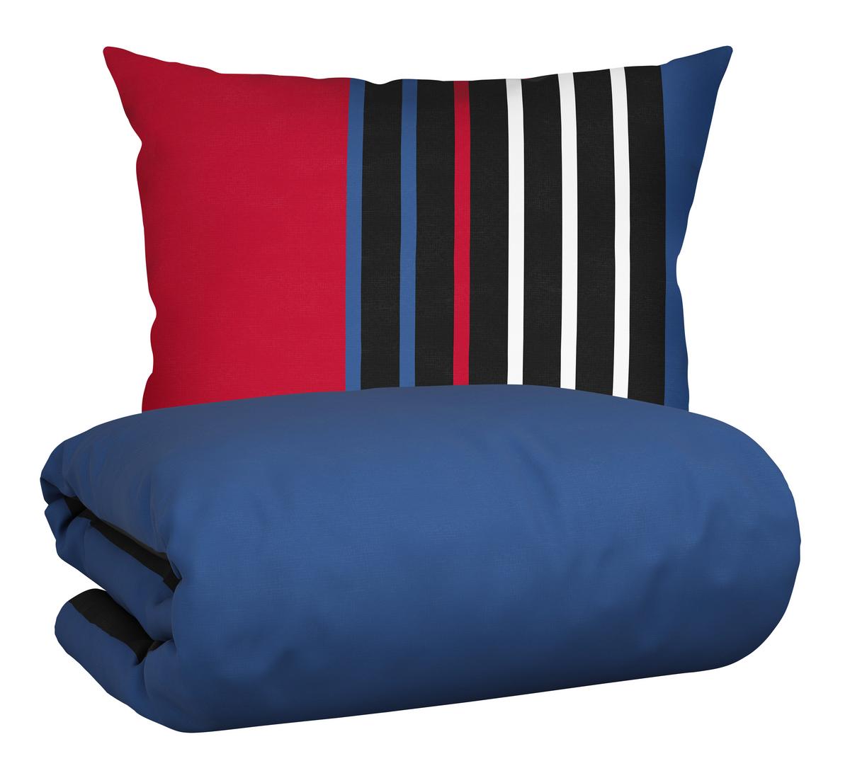 POVLEČENÍ Anton, 70x90/140x200cm - modrá/červená, Konvenční, textil (140/200cm) - Modern Living