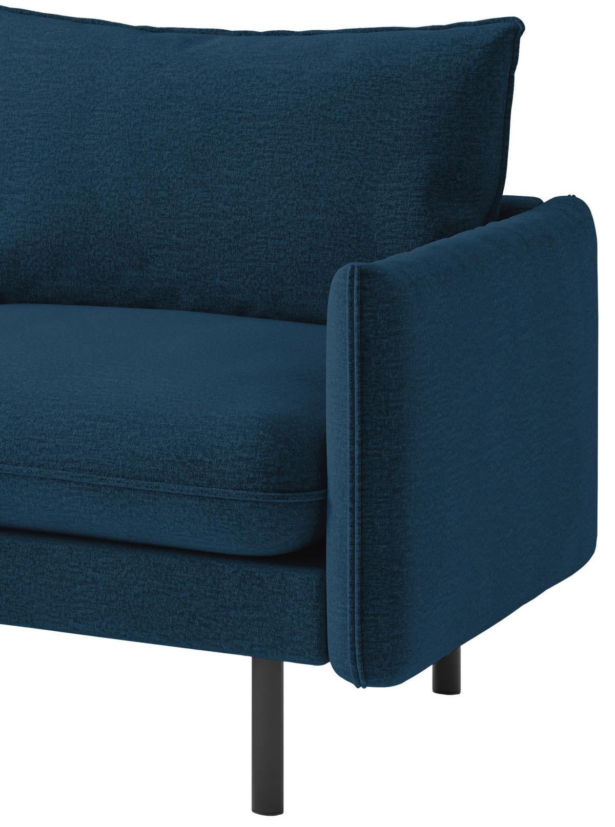 Ecksofa Samos Blau S: 204x267 Cm - Blau/Schwarz, Design, Textil (204/267cm) - Livetastic