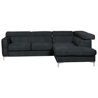 Ecksofa Sammy Schwarz - Chromfarben/Schwarz, Design, Textil (242/207cm) - Livetastic