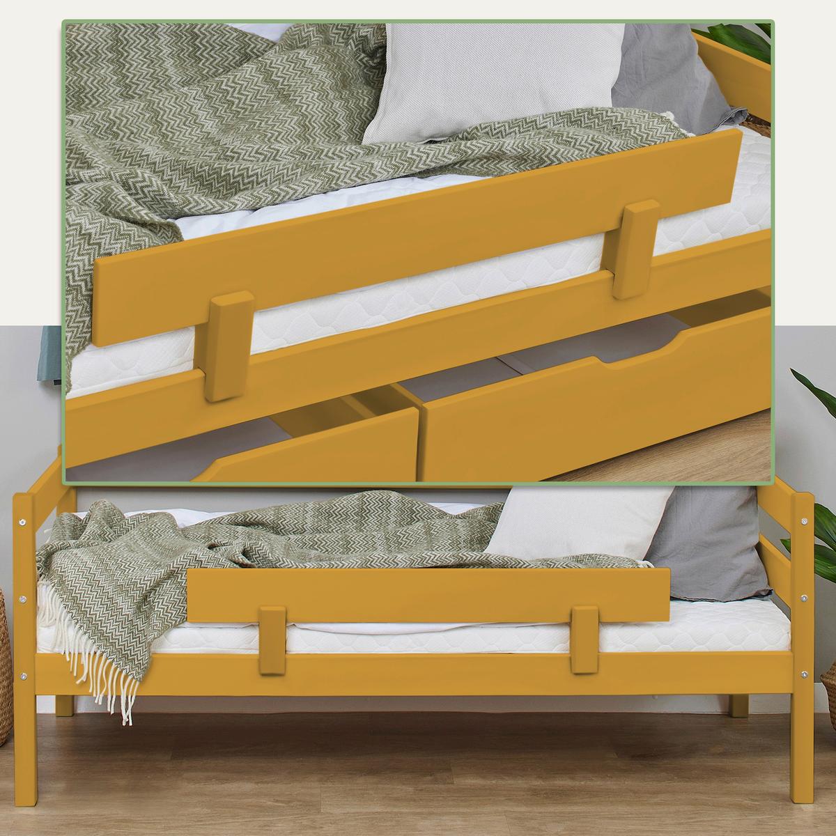 Bettschutzgitter Eco Comfort Gelb, B: 100 Cm - Gelb, MODERN, Holz (100/22,5/4cm) - MID.YOU