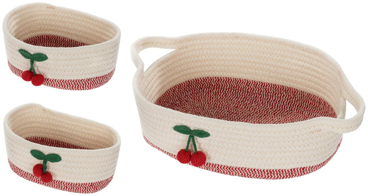 Korbset Nadja -Paz- - Rot/Weiß, KONVENTIONELL, Textil - Luca Bessoni