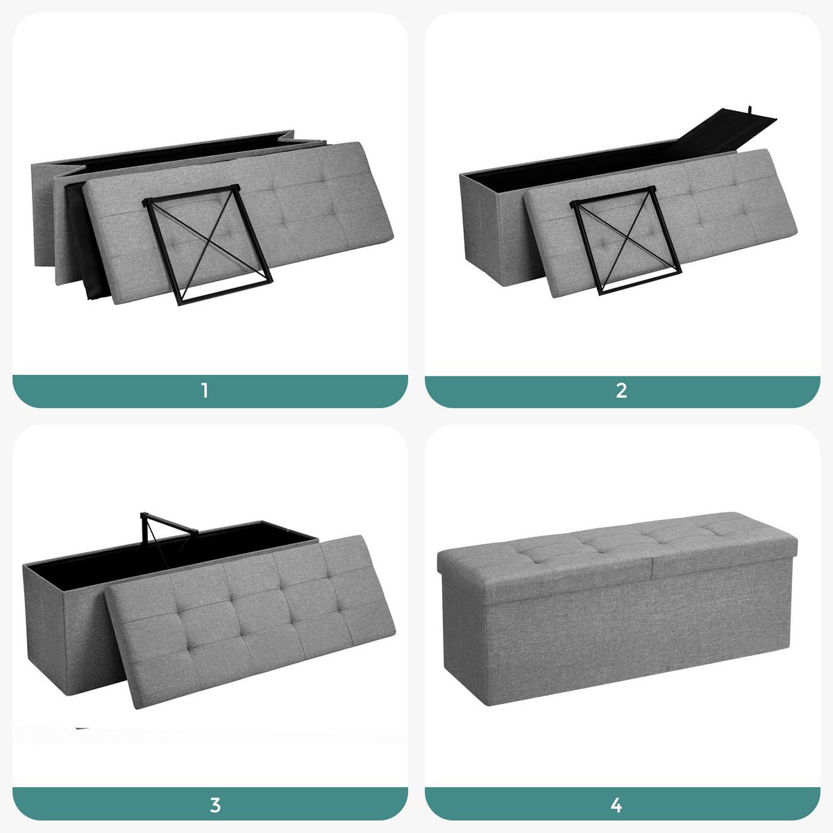 SITZBOX Grau B: 110cm - Grau, Basics, Holzwerkstoff/Textil (110/38/38cm)