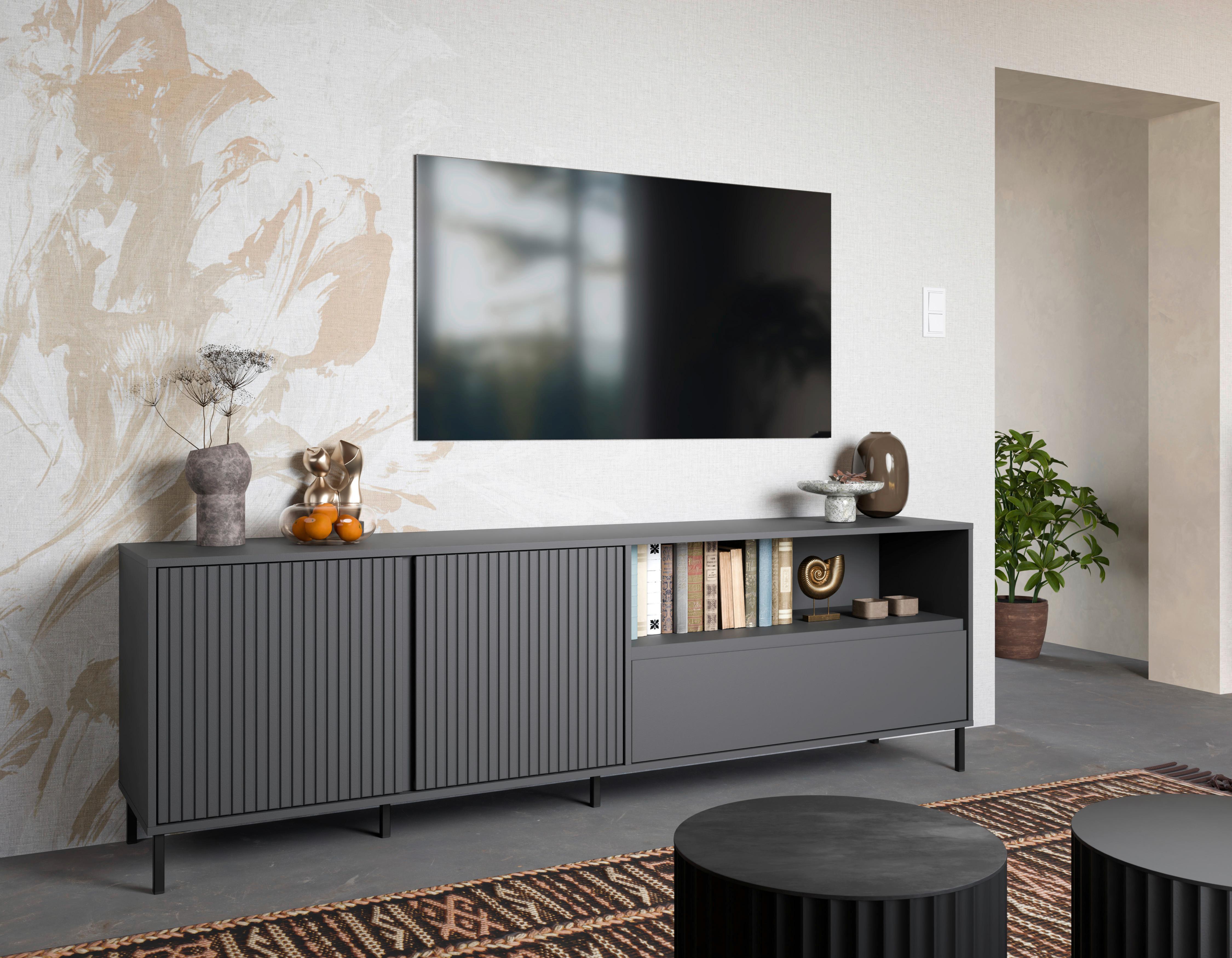 Tv-element Avenale Anthrazit B: 207, Cm - Anthrazit/Schwarz, Trend, Holzwerkstoff (207,8/65,4/40cm)