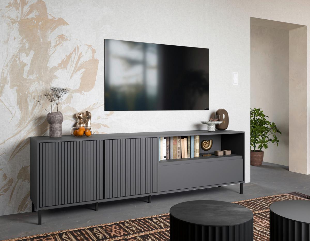 Tv-element Avenale Anthrazit B: 207, Cm - Anthrazit/Schwarz, Trend, Holzwerkstoff (207,8/65,4/40cm)