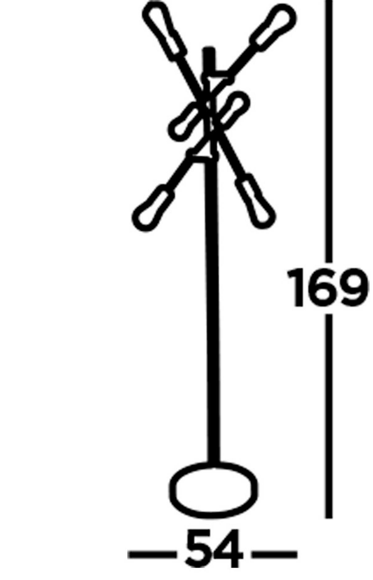 Stehleuchte Armstrong 6lt Eu8076-6bk - Schwarz, Design, Metall (54/150cm)