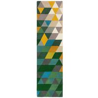 Wollteppich Grün/Multicolor 230x60 cm - Multicolor/Grün, Basics, Textil (230/60cm)