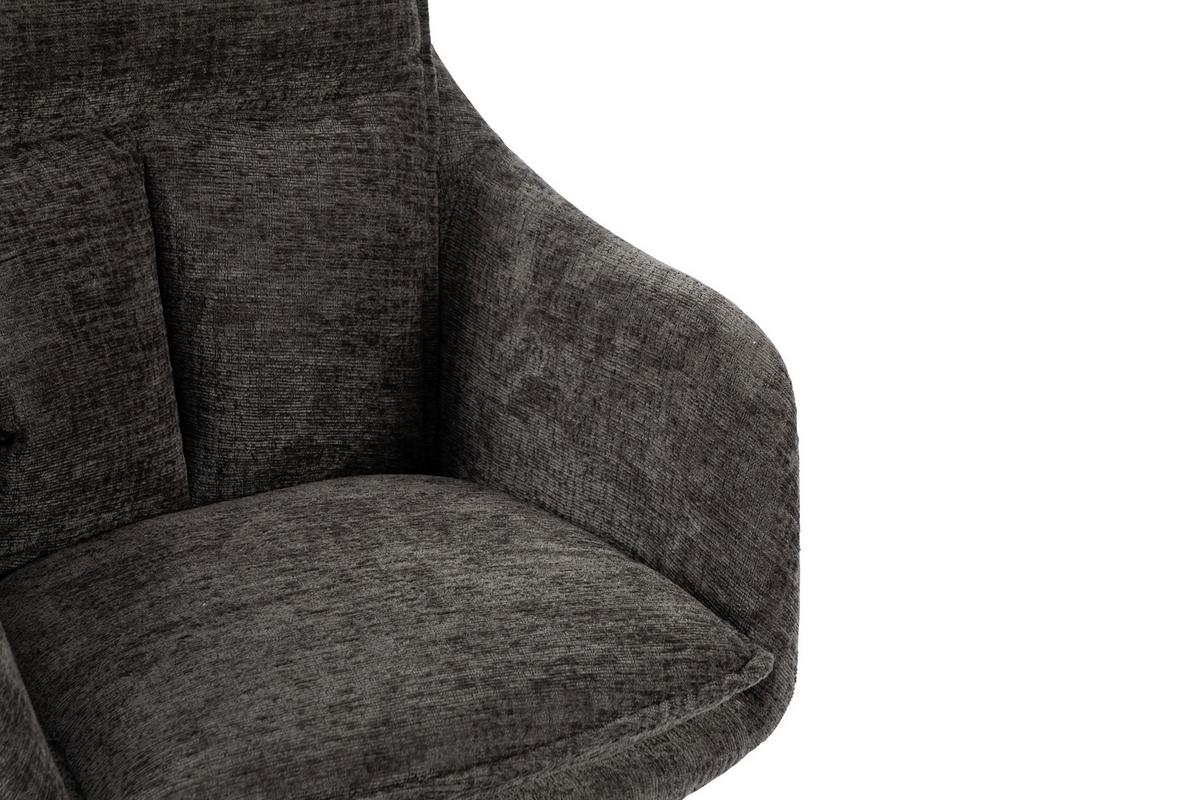 Drehstuhl Siena Grau B: 58 cm - Schwarz/Grau, MODERN, Kunststoff/Textil (58/85-93/58cm) - MID.YOU