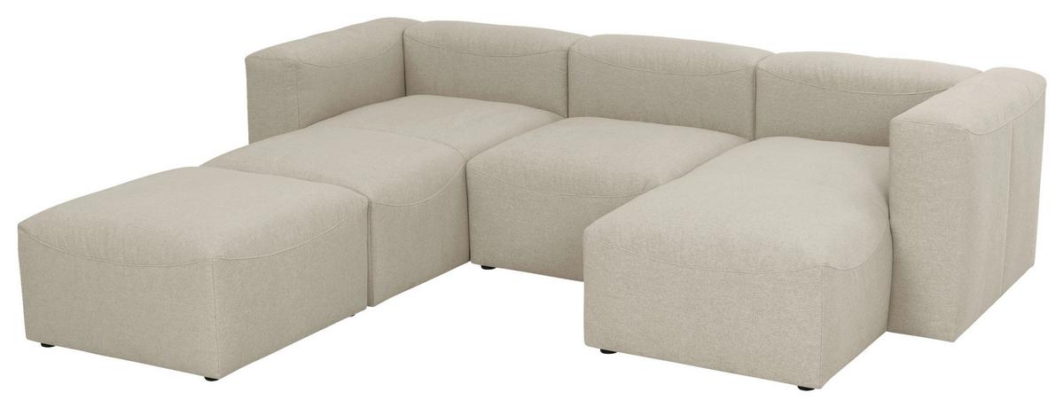 Wohnlandschaft Lena Creme Flachgewebe