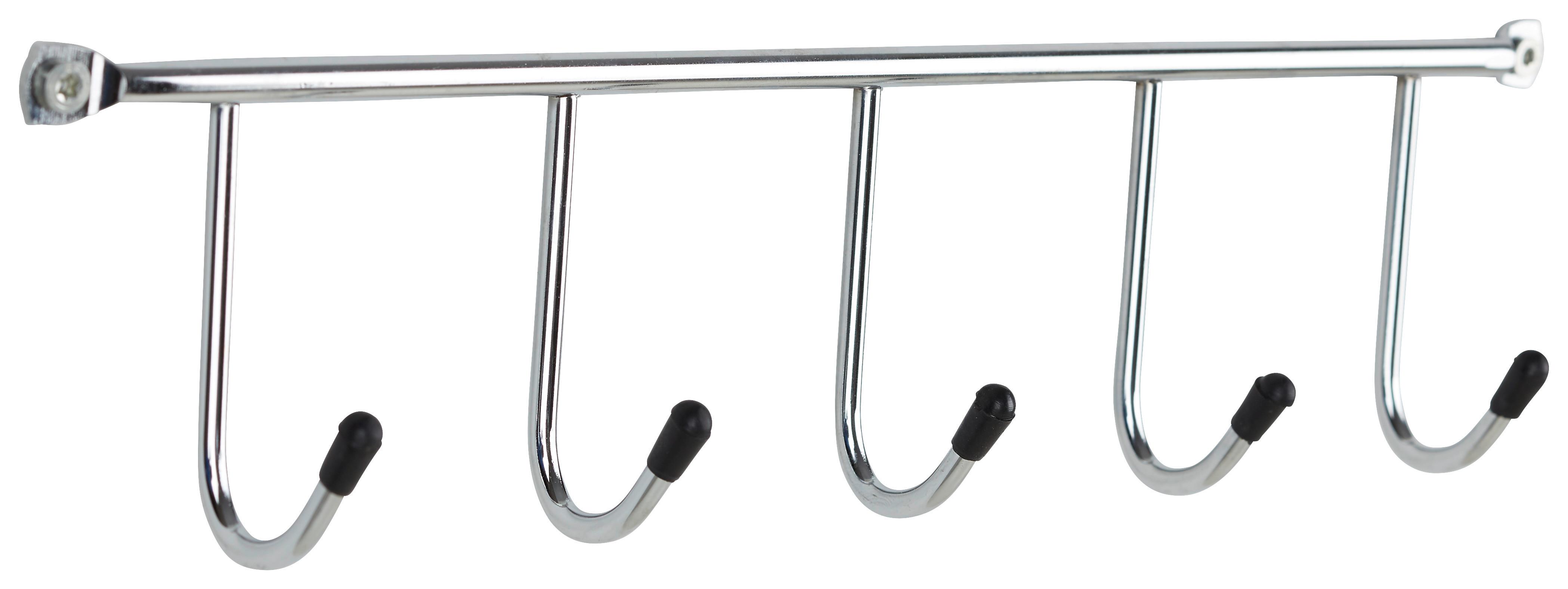 Hakenleiste Organis B: 34 cm 5 Haken - Chromfarben, Metall (34/6/3cm)
