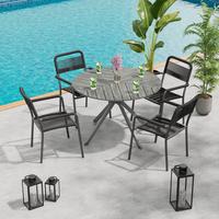 Gartensessel Nele - Dunkelgrau/Grau, MODERN, Textil/Metall (60/84,5/65cm) - Beldano