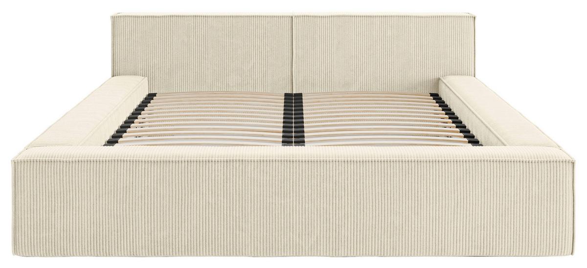 Polsterbett inkl. Lattenrost 180x200 - Beige/Schwarz, Basics, Holz/Textil (180/200cm) - Livetastic
