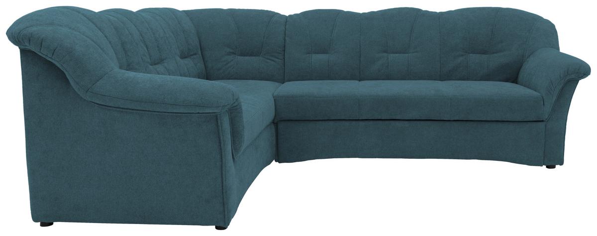 Ecksofa mit Schlaffunktion Papenburg Petrol - Petrol/Schwarz, KONVENTIONELL, Textil (192/243cm) - MID.YOU