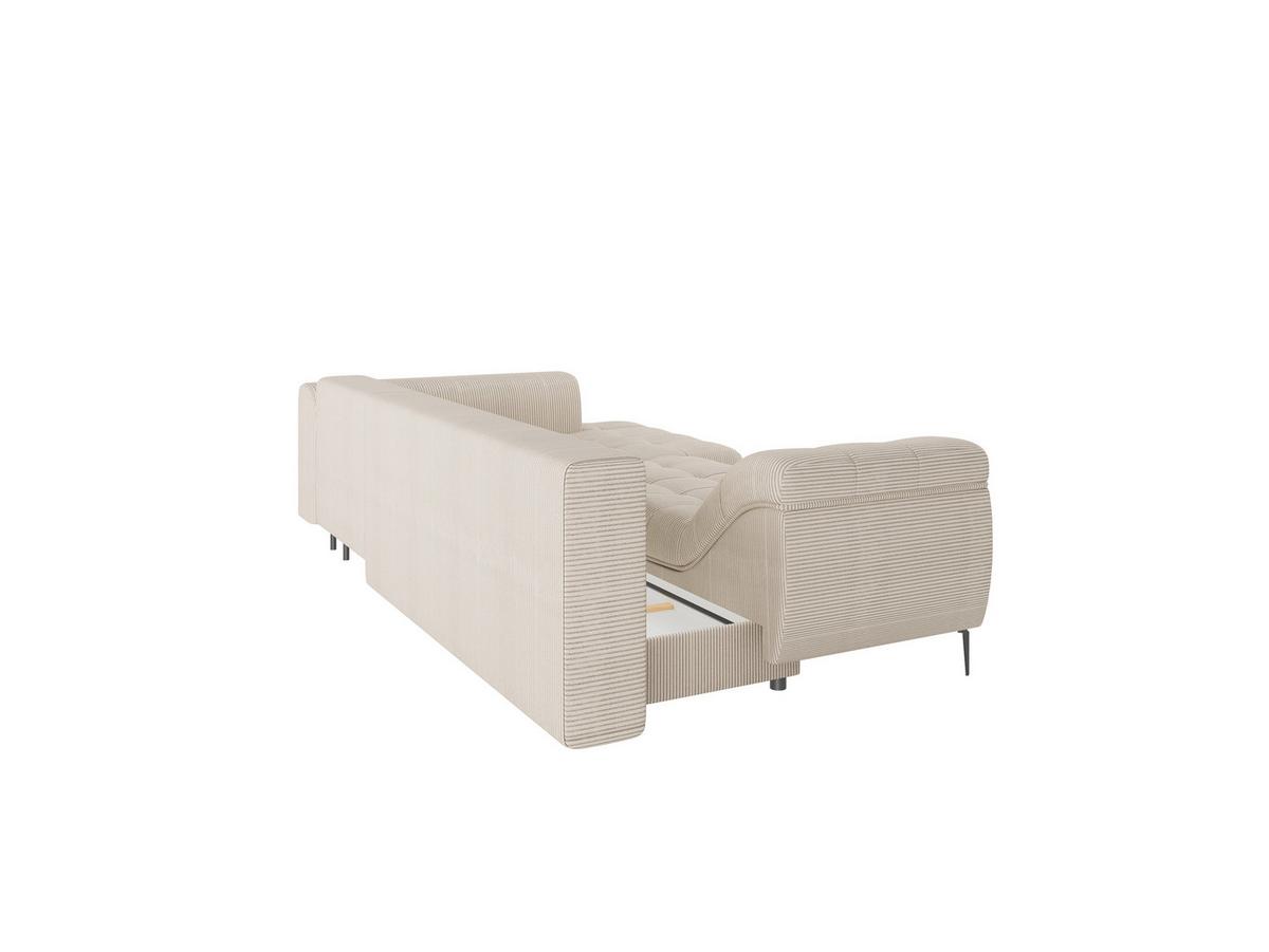 Ecksofa Welle Creme S: 177x276 Cm - Creme/Schwarz, Design, Textil (177/276cm) - MID.YOU