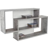 Regál DREAM - sivá/biela, Modern, kompozitné drevo (90/48/16cm)